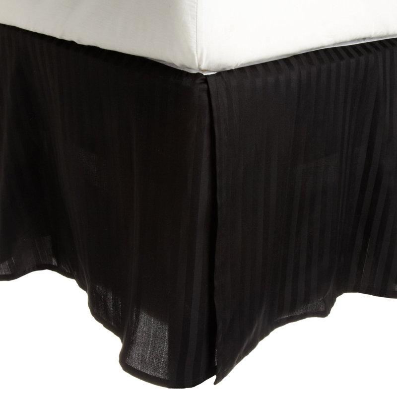 Wayfair Egyptian Cotton Sateen Bed Skirt 15" Drop Silky Stripe Design