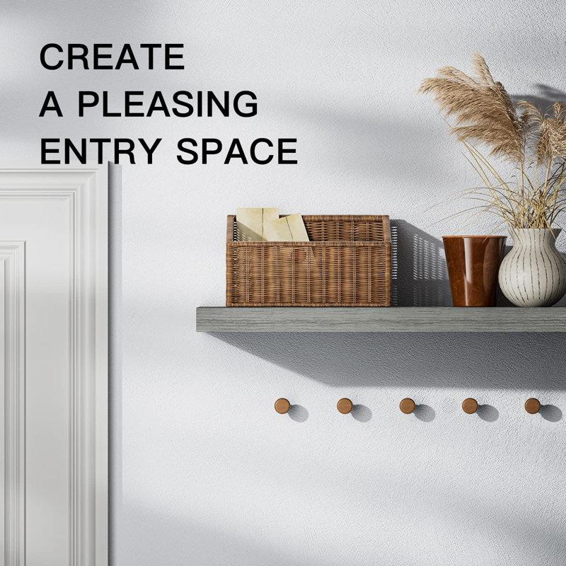 Wayfair Elbur Wide Wood Floating Shelves Wall Shelf Display Shelves For Bathroom/Kitchen/Bedroom/Living Room (Set Of 2)