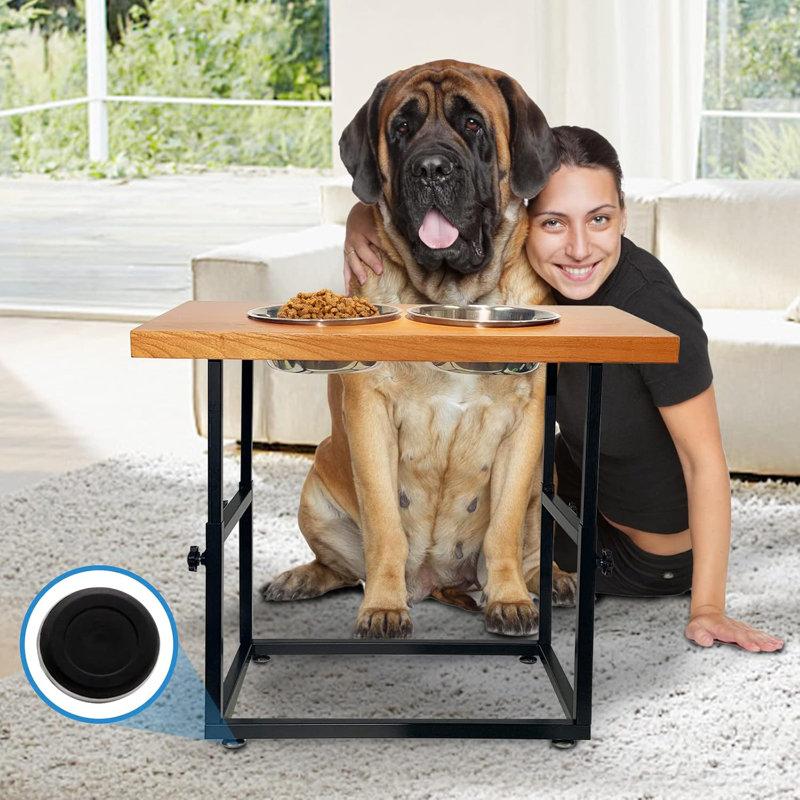 Wayfair Elevated Dog Feeder For Large Dogs - Adjustable Raised Dog Bowls With Stand Dog Food Water Bowls For Medium Large Dogs With 2 Bowls