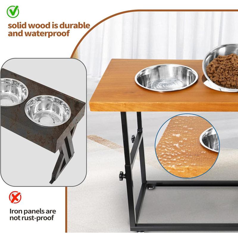 Wayfair Elevated Dog Feeder For Large Dogs - Adjustable Raised Dog Bowls With Stand Dog Food Water Bowls For Medium Large Dogs With 2 Bowls