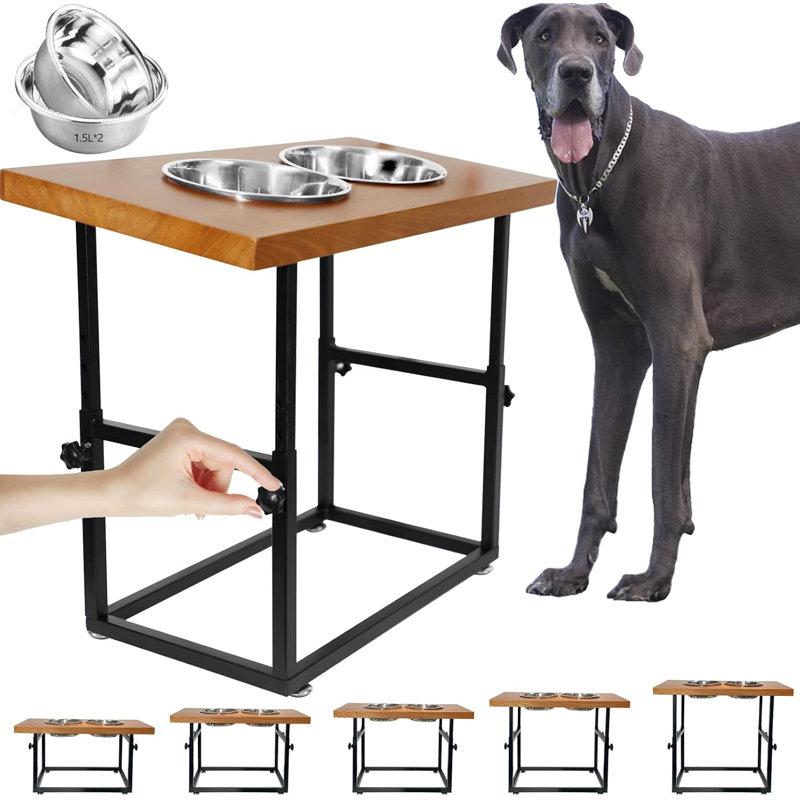 Wayfair Elevated Dog Feeder For Large Dogs - Adjustable Raised Dog Bowls With Stand Dog Food Water Bowls For Medium Large Dogs With 2 Bowls