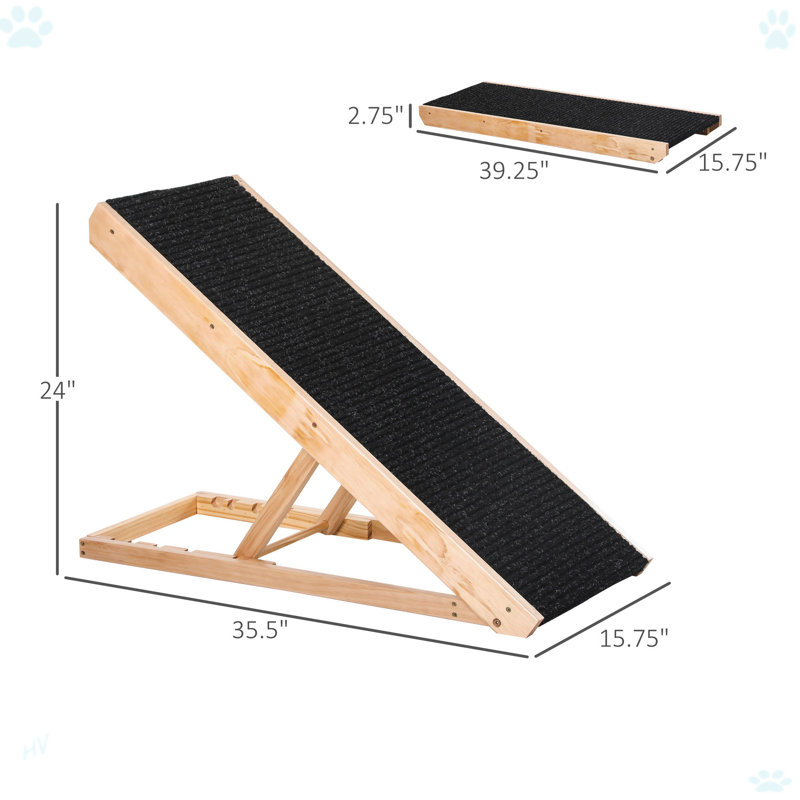 Wayfair Elevated Pet Ramp For Dogs Cats Rabbits Height Adjustable And Foldable