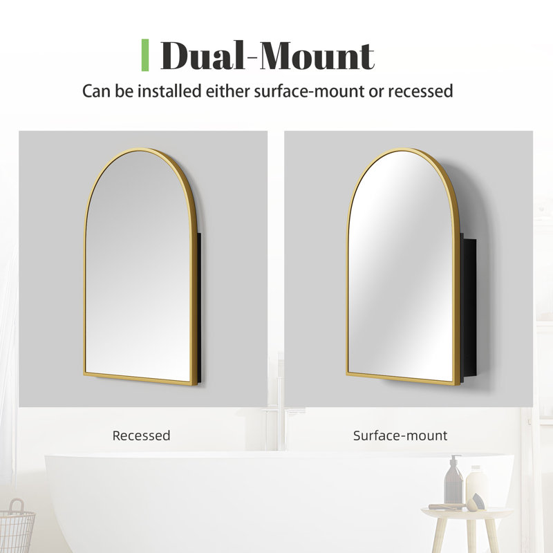 Wayfair Elmira 24''W 36'' H Recessed & Surface Medicine Cabinet Mirror