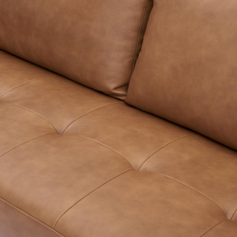 Wayfair Esin Genuine Leather Upholstered Single Sofa Chair For Living Room Mid Century Chair