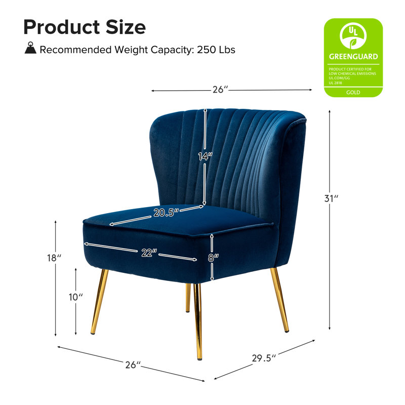 Wayfair Euclid 26" Wide Tufted Velvet Accent Side Chair (Set Of 2)