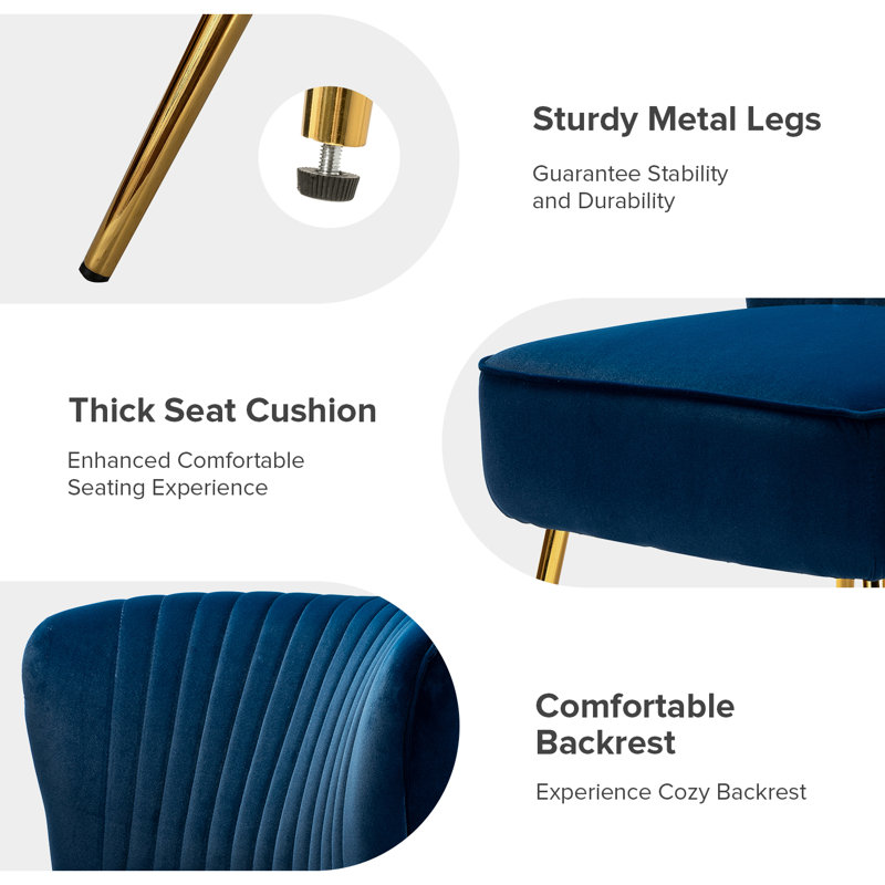 Wayfair Euclid 26" Wide Tufted Velvet Accent Side Chair (Set Of 2)