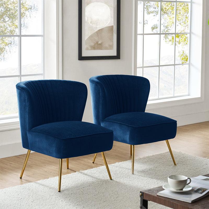 Wayfair Euclid 26" Wide Tufted Velvet Accent Side Chair (Set of 2)