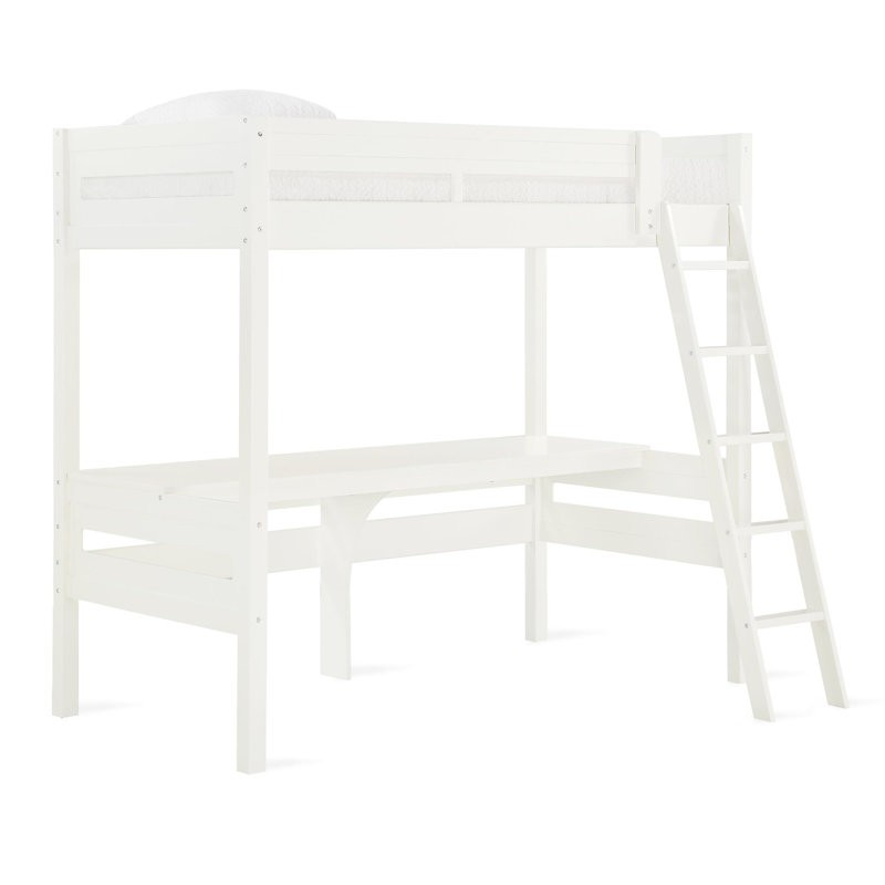 Wayfair Everiz Twin Solid Wood Loft Bed With Built-in-Desk By Isabelle & Max™