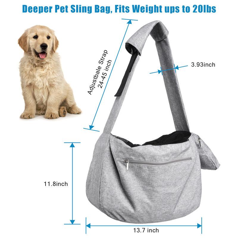 Wayfair Ex-larger Dog Cat Pet Sling Carrier With Adjustable Strap And Pocket Shoulder Pad
