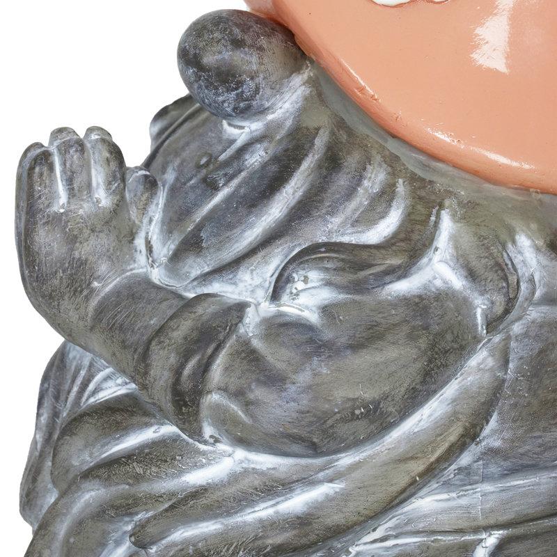 Wayfair Exhart Good Time Solar Gnamaste Meditating Gnome Statue 11 Inch