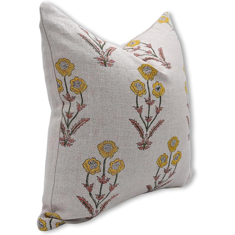 Wayfair Fabdivine Handmade Design Block Print Linen Cushion Cover Farmhouse Decorative Throw Pillow Case