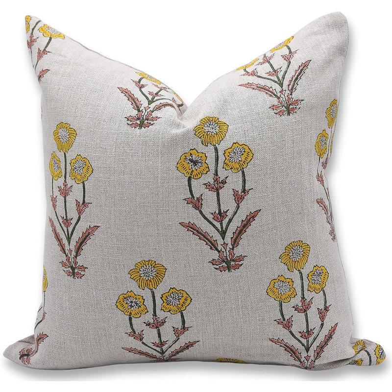 Wayfair Fabdivine Handmade Design Block Print Linen Cushion Cover Farmhouse Decorative Throw Pillow Case