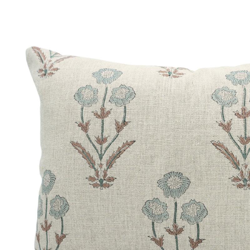 Wayfair Fabdivine Sustainable Handmade Linen Pillow Cover Elegant Block Print Home Accent - Amitabh