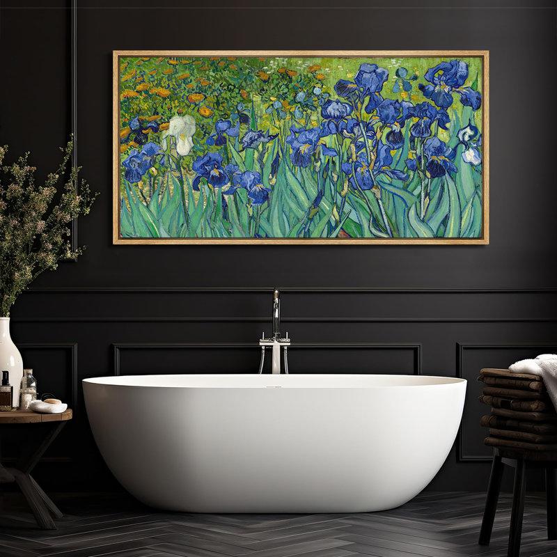 Wayfair Famous Artwork " Vincent Van Gogh's Irises Antique Retro Fine Art Colorful Bedroom Extra Large Wall Decor "