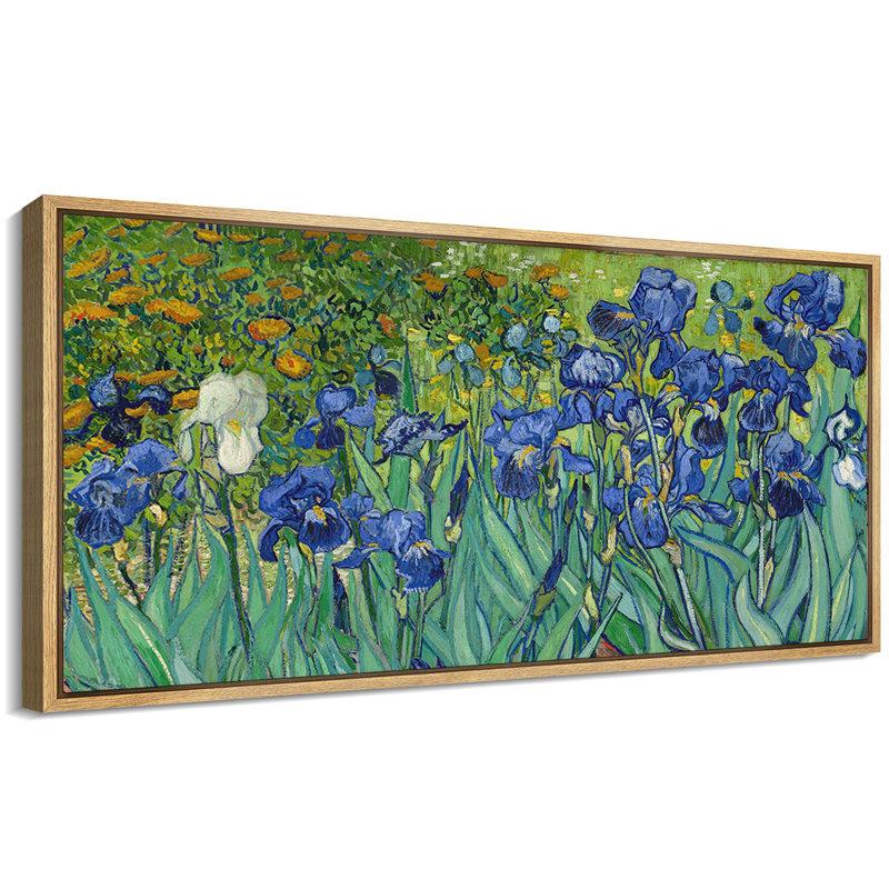 Wayfair Famous Artwork " Vincent Van Gogh's Irises Antique Retro Fine Art Colorful Bedroom Extra Large Wall Decor "