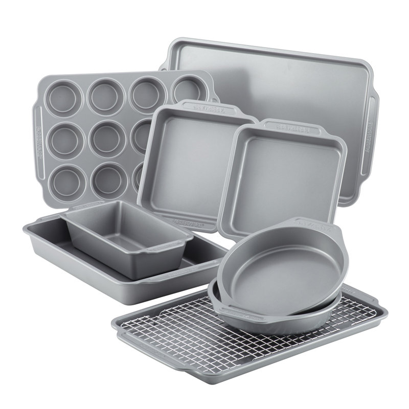 Wayfair Farberware Nonstick Bakeware Set / Baking Pans With Cooling Rack 10 Piece