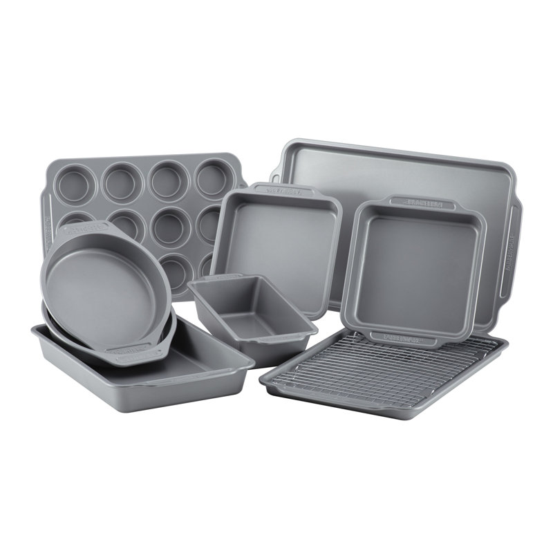 Wayfair Farberware Nonstick Bakeware Set / Baking Pans With Cooling Rack 10 Piece