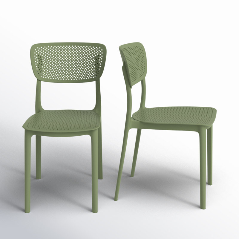 Wayfair Farrah Outdoor Stacking Dining Side Chair (Set Of 2)