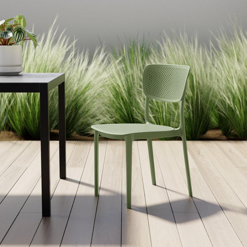 Wayfair Farrah Outdoor Stacking Dining Side Chair (Set Of 2)