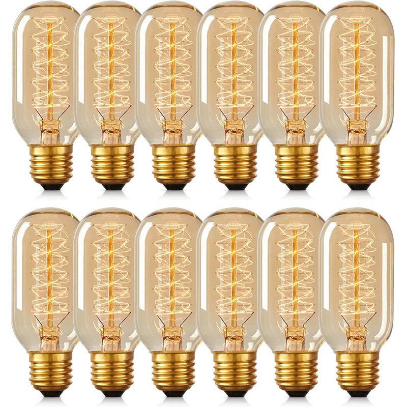Wayfair Festive Atmosphere 40 Watt T45 E26 Dimmable Light Bulb Vintage Edison Bulbs 2700K (12 Pack) (Set Of 12) WAF-WS001RW40E26-12