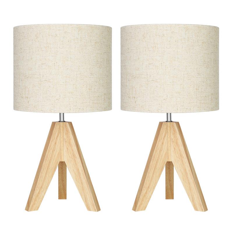 Wayfair Fidel Solid Wood Tripod Table Lamp (Set Of 2)