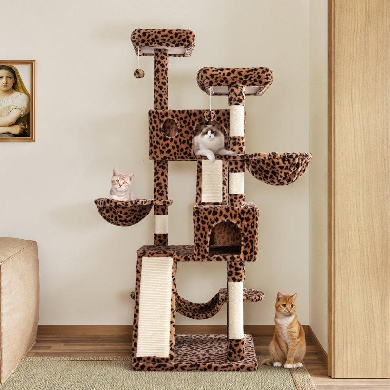Wayfair Filey 65.7'' H Carpet Cat Tree Condos And Scratching Posts Included With Platforms And Hammock