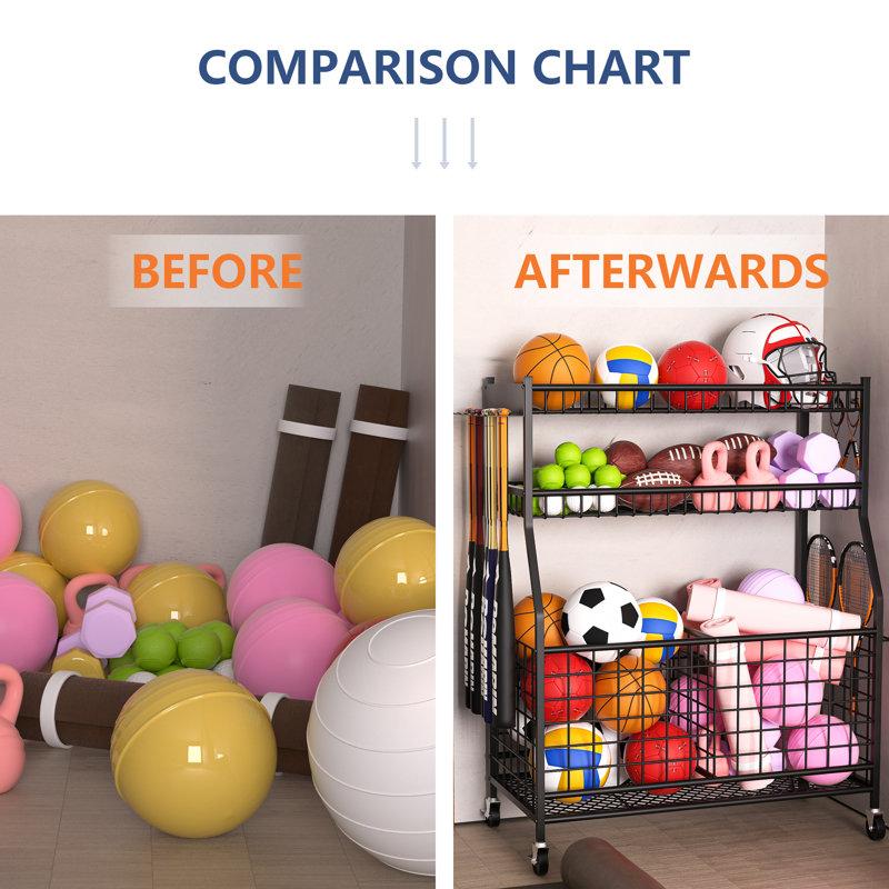 Wayfair Freestanding Sports Storage Rack For Sports Gear
