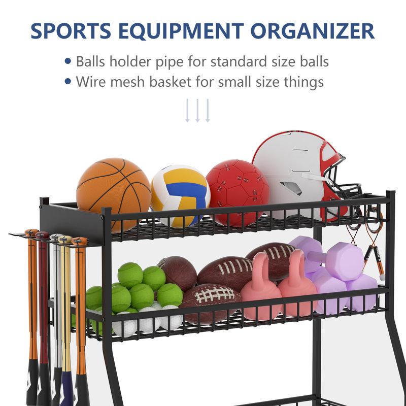 Wayfair Freestanding Sports Storage Rack For Sports Gear