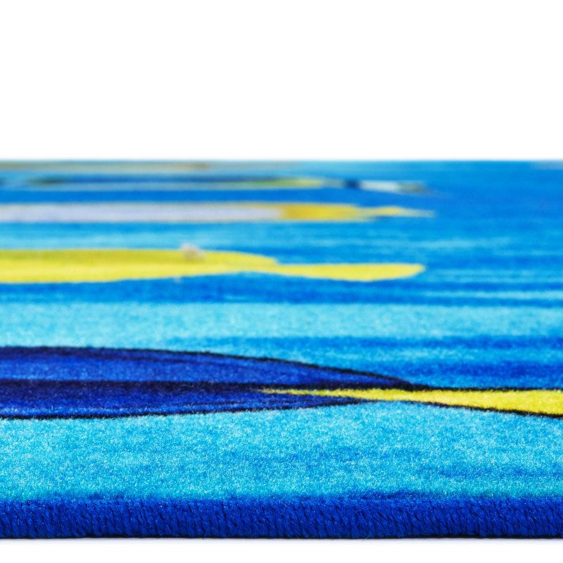 Wayfair Friendly Fish Photo Printed Seating Tufted Blue/Green Area Rug