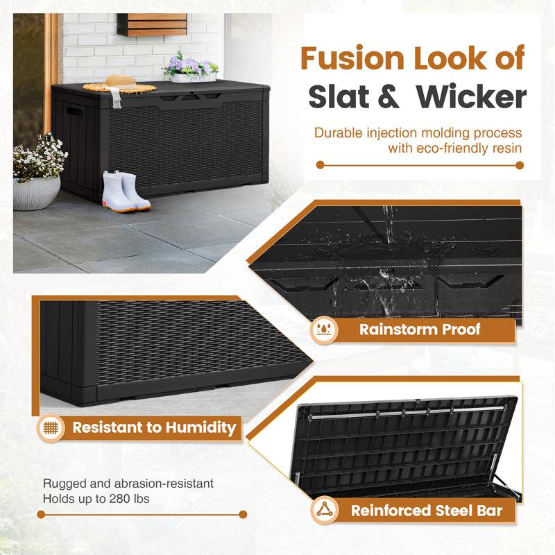 Wayfair Furmax 48.6'' W 100 Gallons Resin Lockable Deck Box