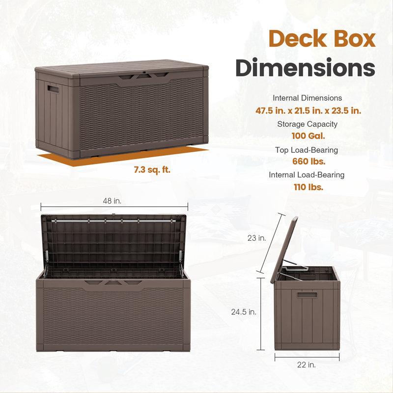 Wayfair Furmax 48.6'' W 100 Gallons Resin Lockable Deck Box