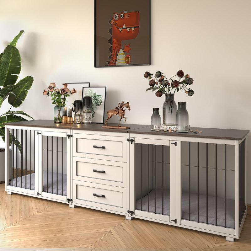Wayfair Furniture Style Wooden Dog Crate with 3 Drawers