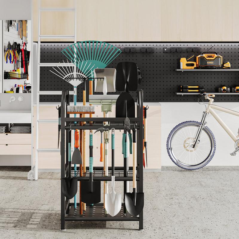 Wayfair Garden Tool Organizer Yard Tool Holder Rack For Long-Handled Tools Storage For Garage Shed Outdoor