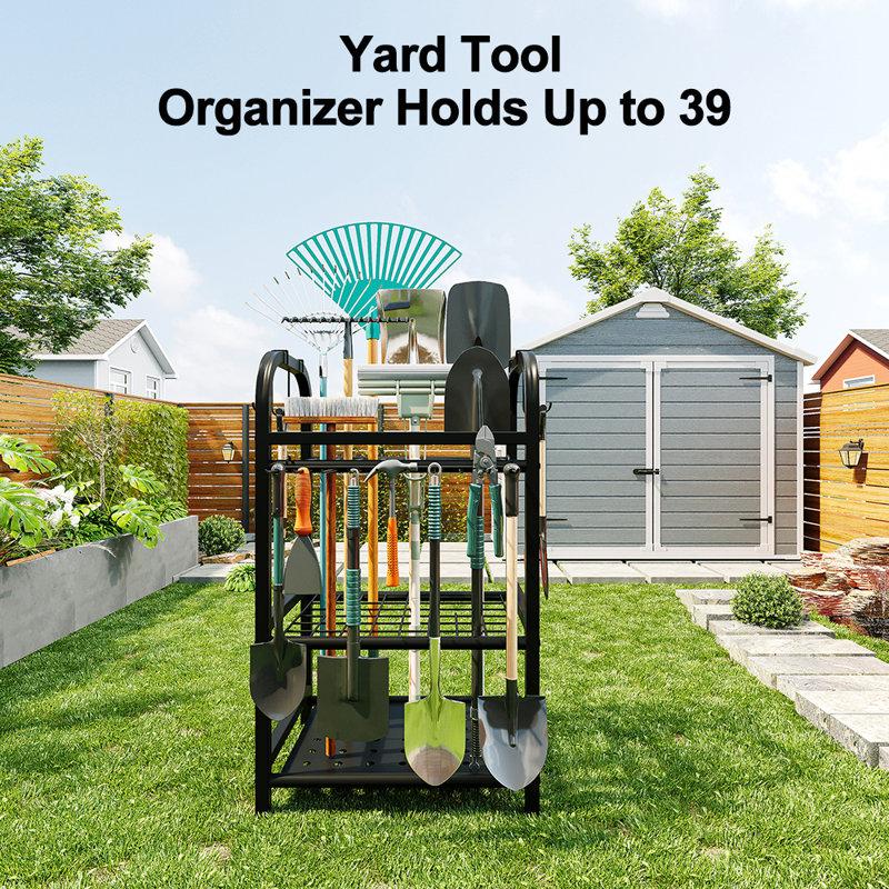 Wayfair Garden Tool Organizer Yard Tool Holder Rack For Long-Handled Tools Storage For Garage Shed Outdoor
