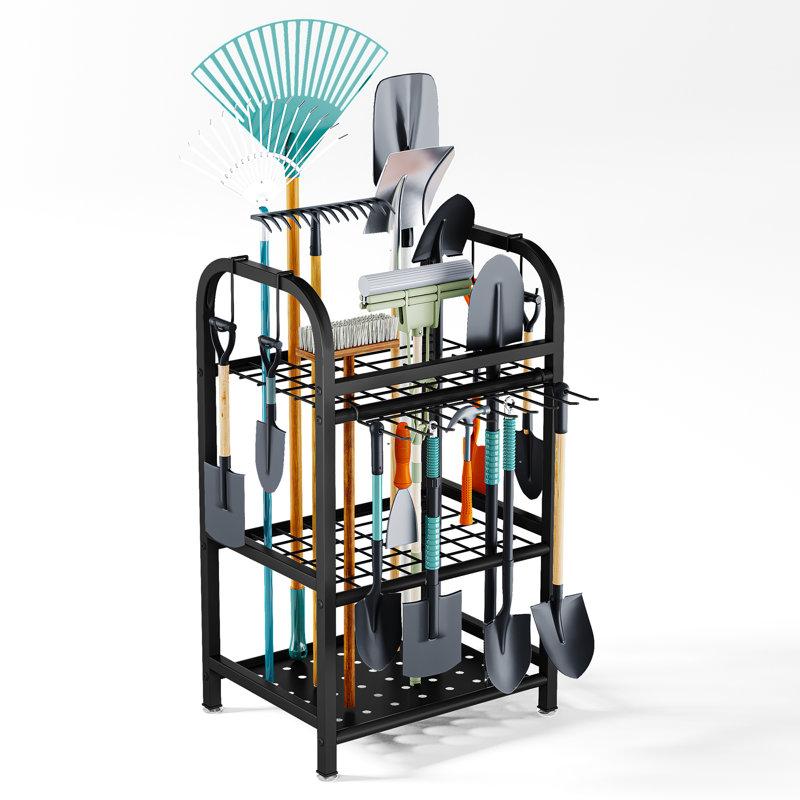 Wayfair Garden Tool Organizer Yard Tool Holder Rack for Long-Handled Tools Storage for Garage Shed Outdoor