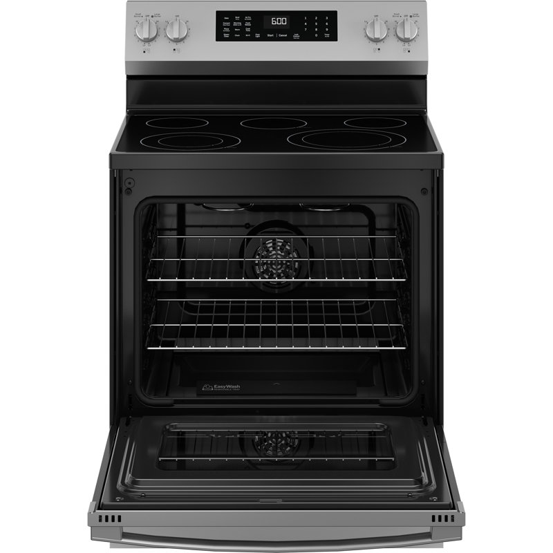 Wayfair GE 30" Free Standing Electric Convection Range With No Preheat Air Fry And Easywash Oven Tray GRF600AVSS