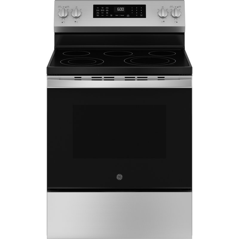 Wayfair GE 30" Free Standing Electric Convection Range With No Preheat Air Fry And Easywash Oven Tray GRF600AVSS