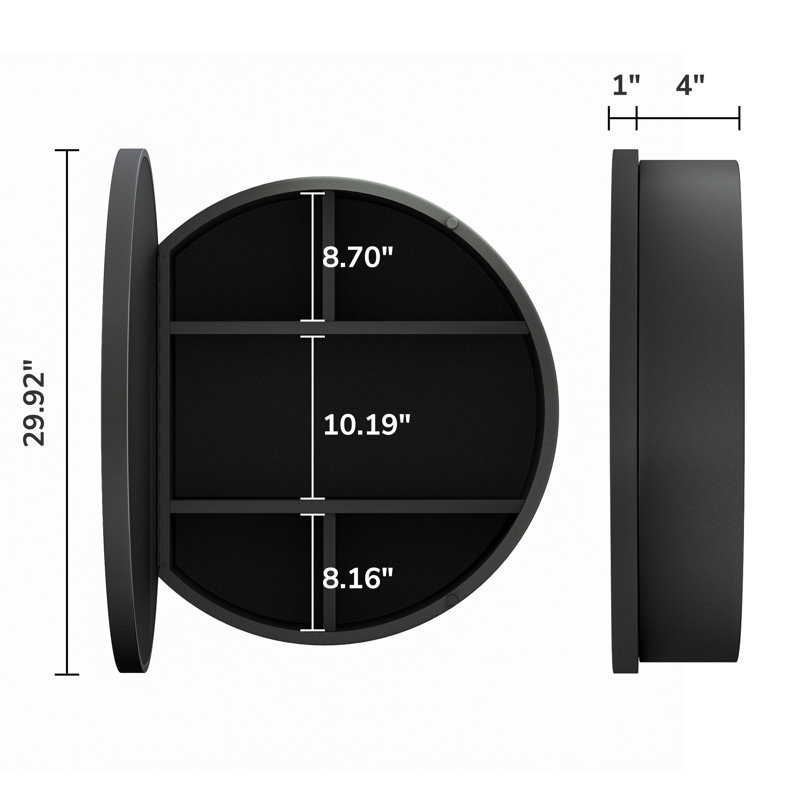 Wayfair Gervon Round Wall Mounted Medicine Cabinet With Shelves