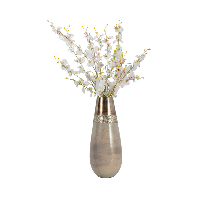 Wayfair Glass Vase With Elegant Glam Design And Decorative Textured Accent For A Stylish Modern Look