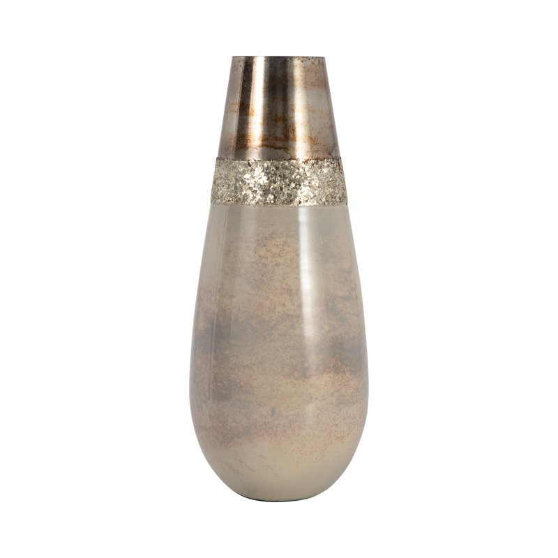 Wayfair Glass Vase With Elegant Glam Design And Decorative Textured Accent For A Stylish Modern Look