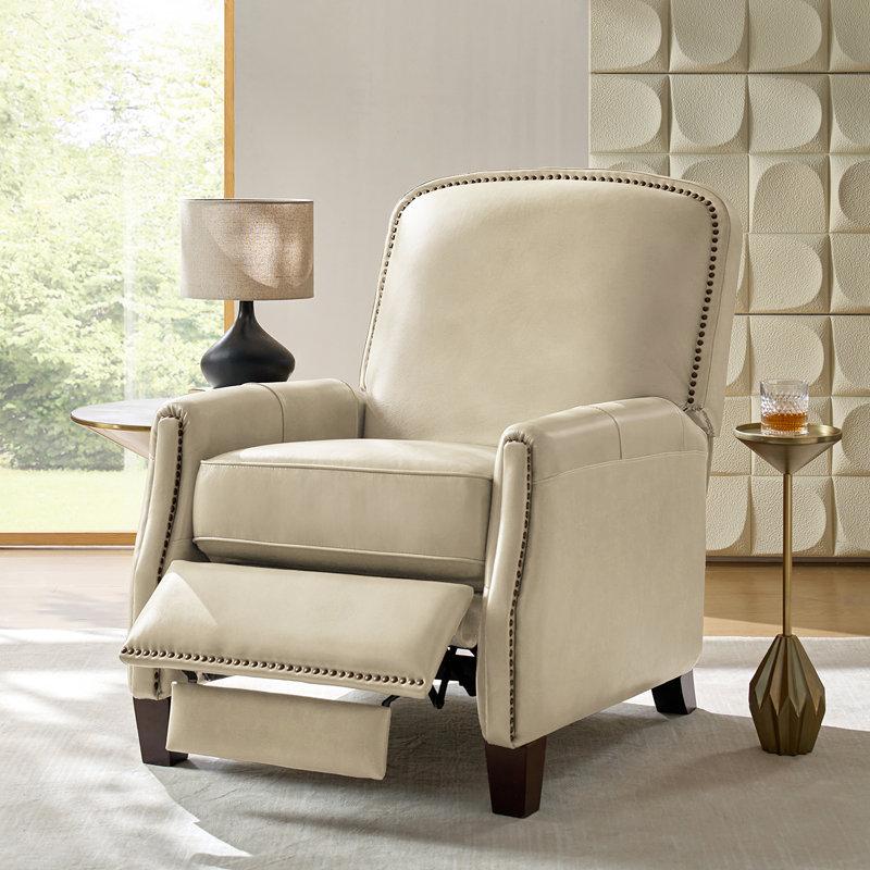Wayfair Glen Ellyn 30" Wide Genuine Leather Manual Club Recliner