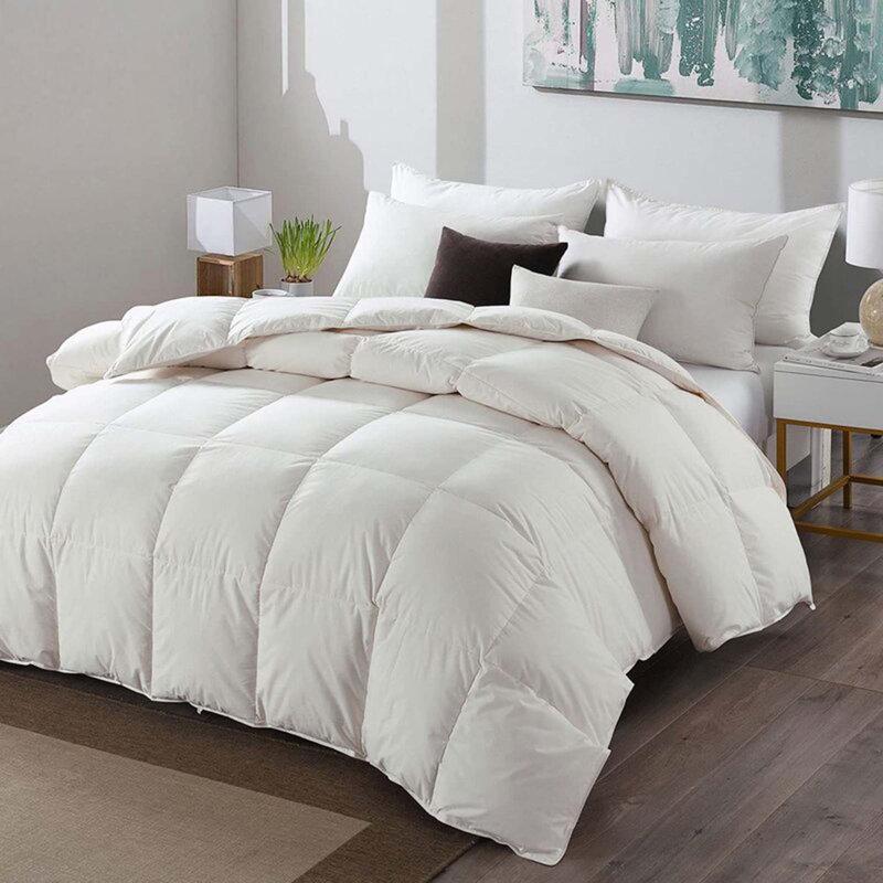 Wayfair Goose Feather Down Duvet All-Season Feather Down Duvet Ultra-Soft-Cotton Bed Duvet Insert With Corner Tabs