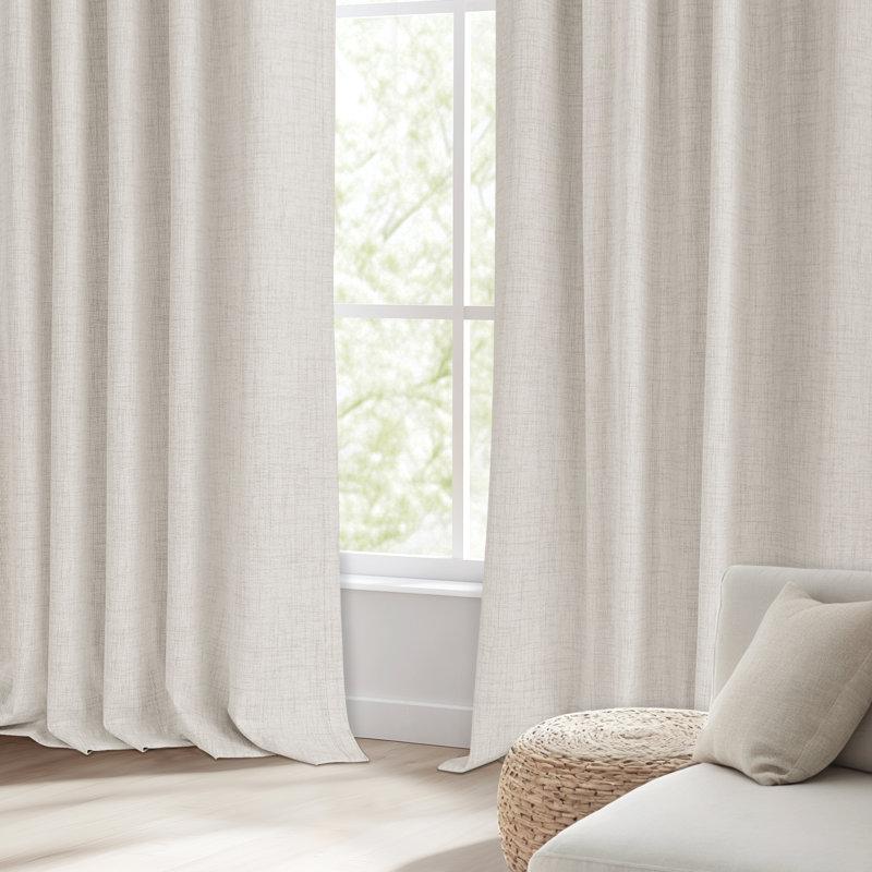 Wayfair Graciella Thermal Insulated Faux Linen Textured 100% Blackout Curtains For Bedroom Living Room Back Tab/Rod Pocket (Set Of 2)