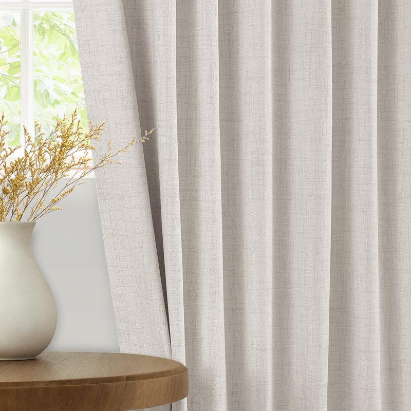Wayfair Graciella Thermal Insulated Faux Linen Textured 100% Blackout Curtains For Bedroom Living Room Back Tab/Rod Pocket (Set Of 2)