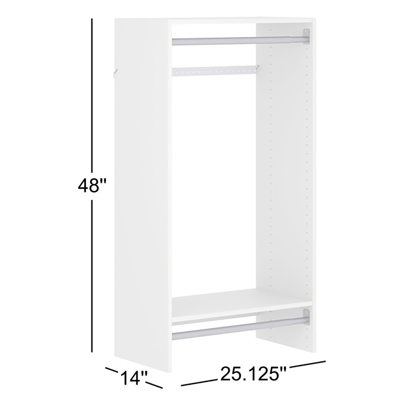 Wayfair Grid 12'' - 25.125'' Closet System (Can Be Cut To Fit)