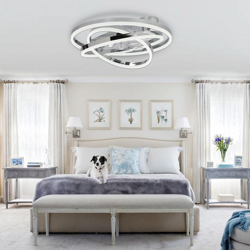 Wayfair Hagensee 24" DIY Shade Reversible Ceiling Fan With Dimmable LED Light And Remote