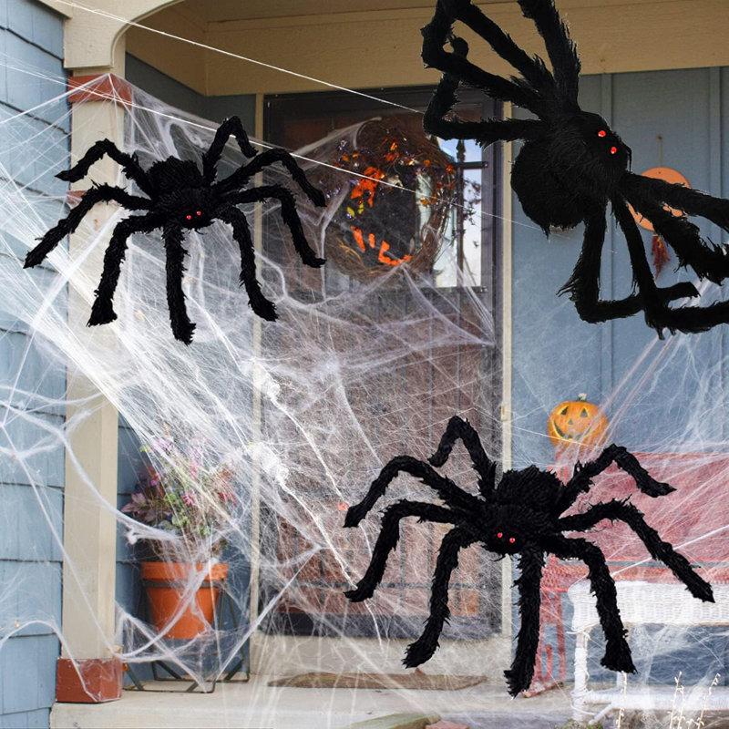 Wayfair Halloween Gigantic Hairy Scary Fake Spider Decoration