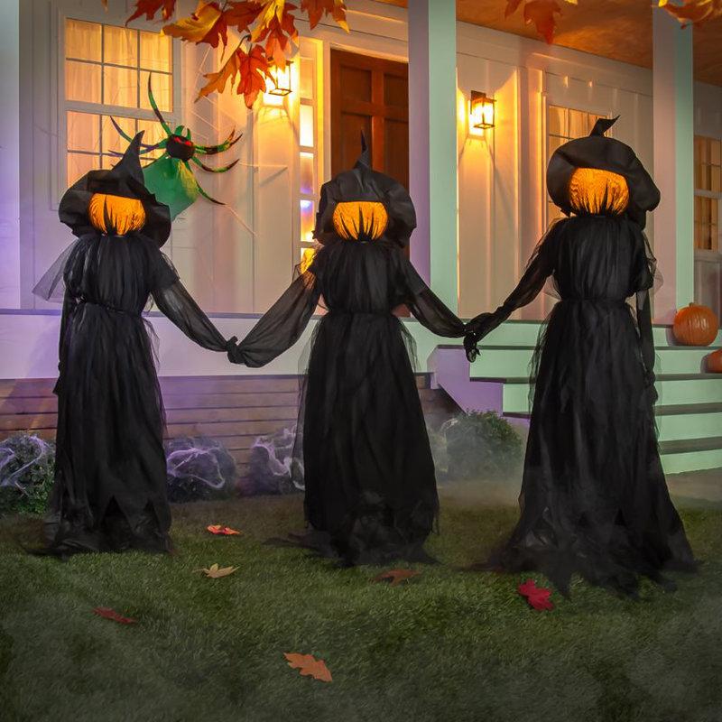 Wayfair Halloween Lighted Witch Outdoor Stakes (Set of 3)