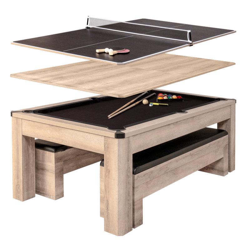 Wayfair Hampton 3-in-1 Combination Table Includes Billiards Table Tennis & Dining Table
