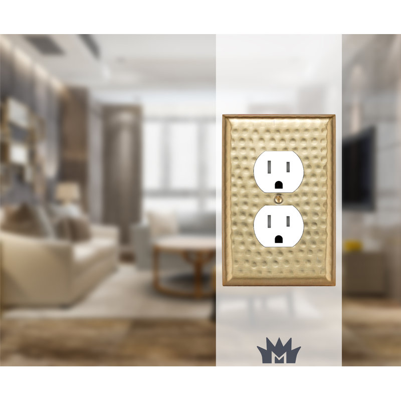 Wayfair Hand Hammered 1 - Gang Duplex Outlet Standard Wall Plate